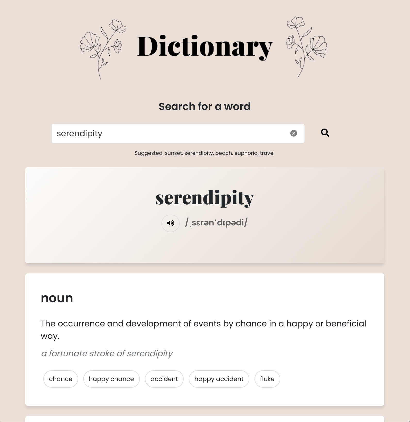 React Dictionary App