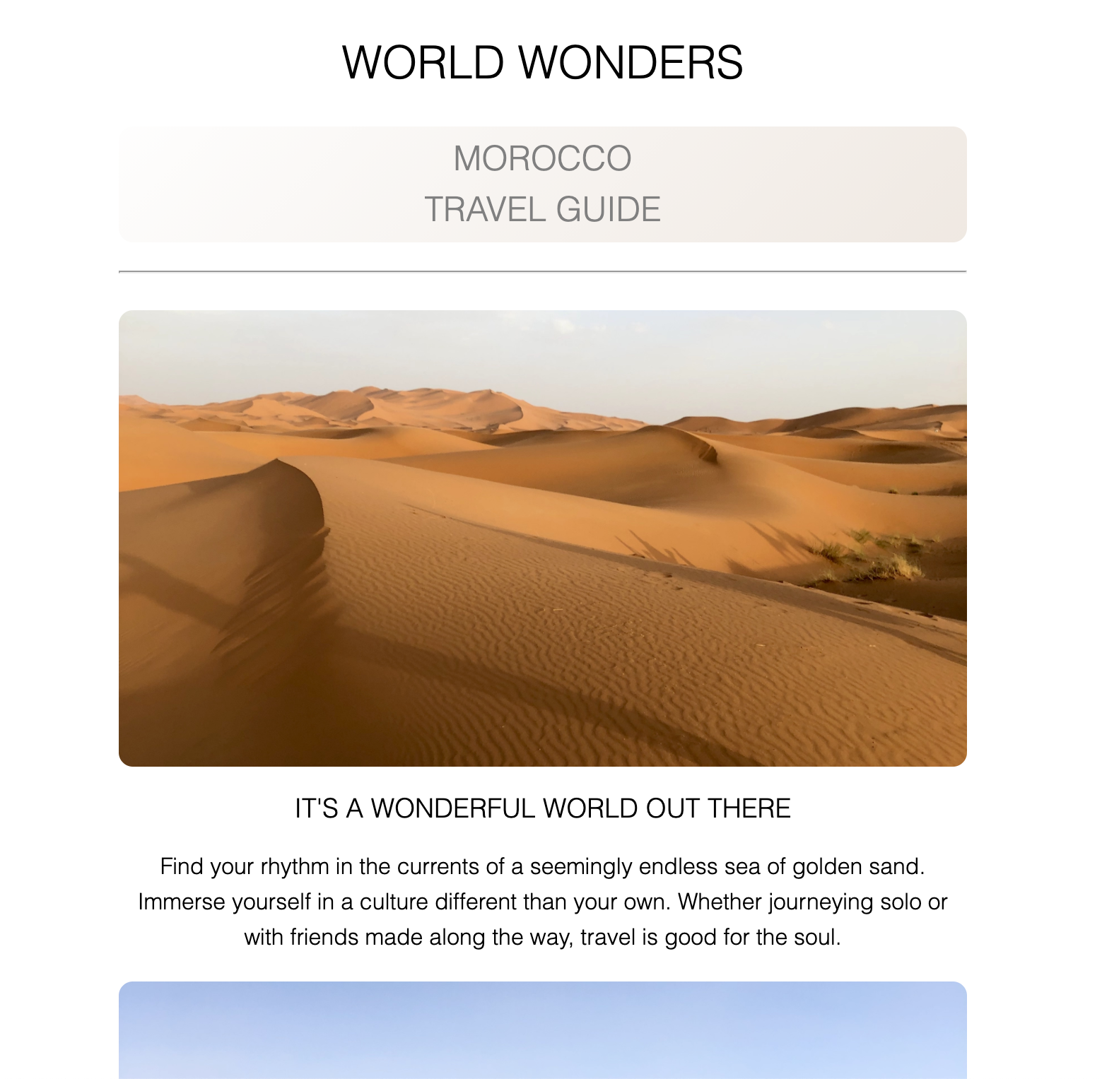 Travel Webpage